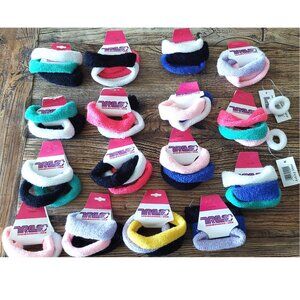 Vintage 80s 90s Lot NOS Loop Terry Cloth Hair Large Pony Tail Holders Ties